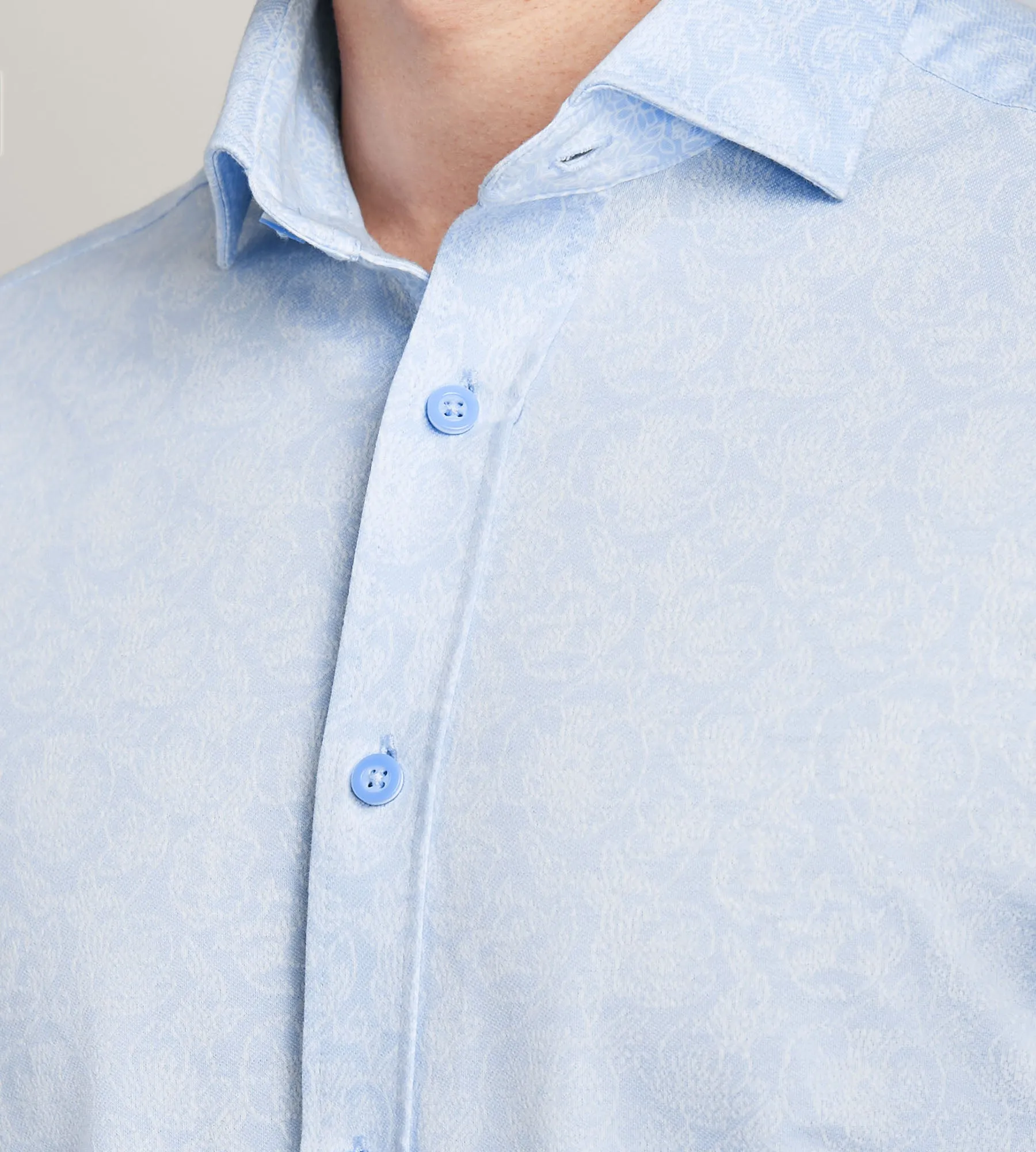 Long Sleeve Jacquard Stretch Casual Shirt sold by Tip Top product image thumbnail 2