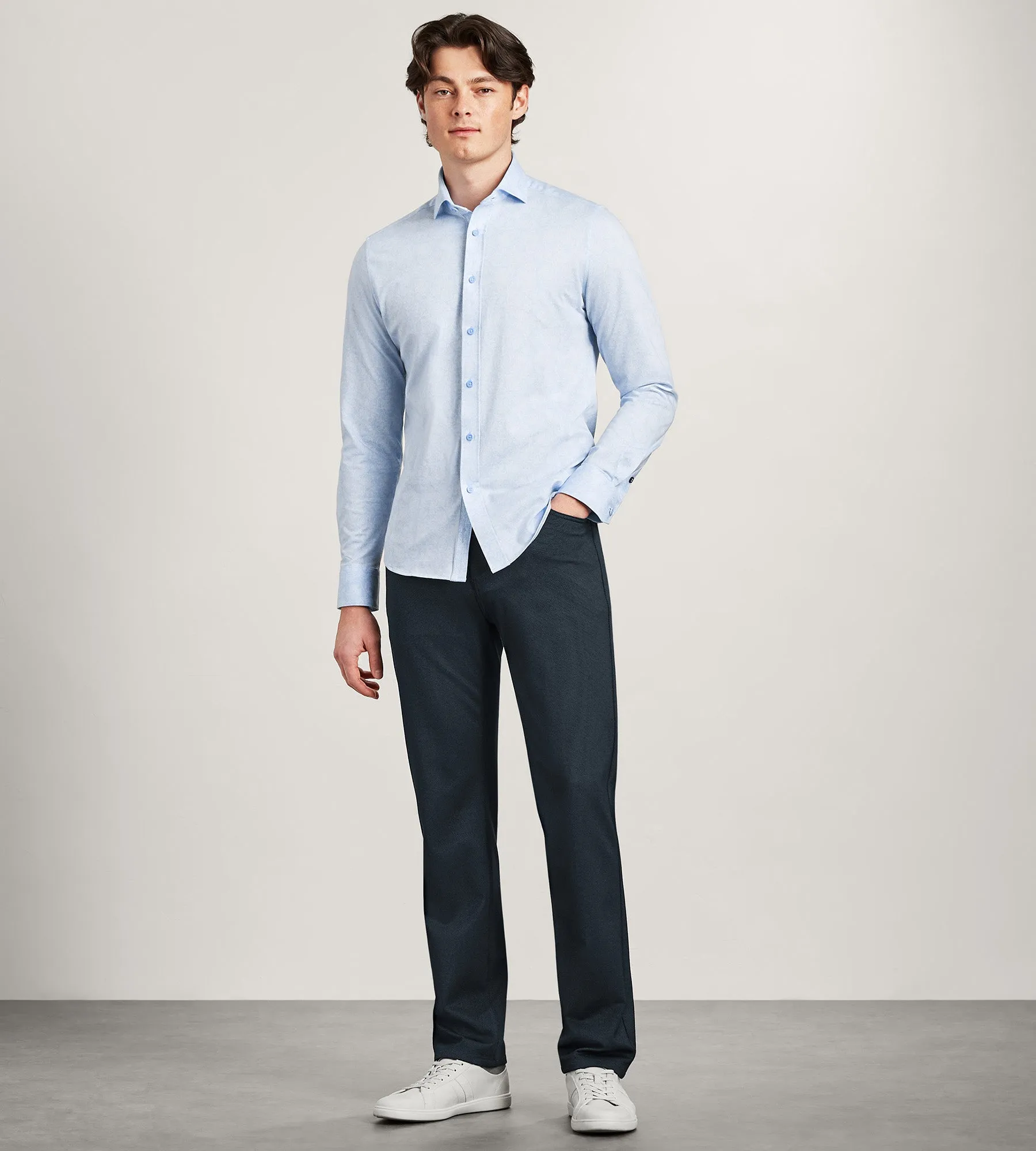 Long Sleeve Jacquard Stretch Casual Shirt sold by Tip Top product image thumbnail 4