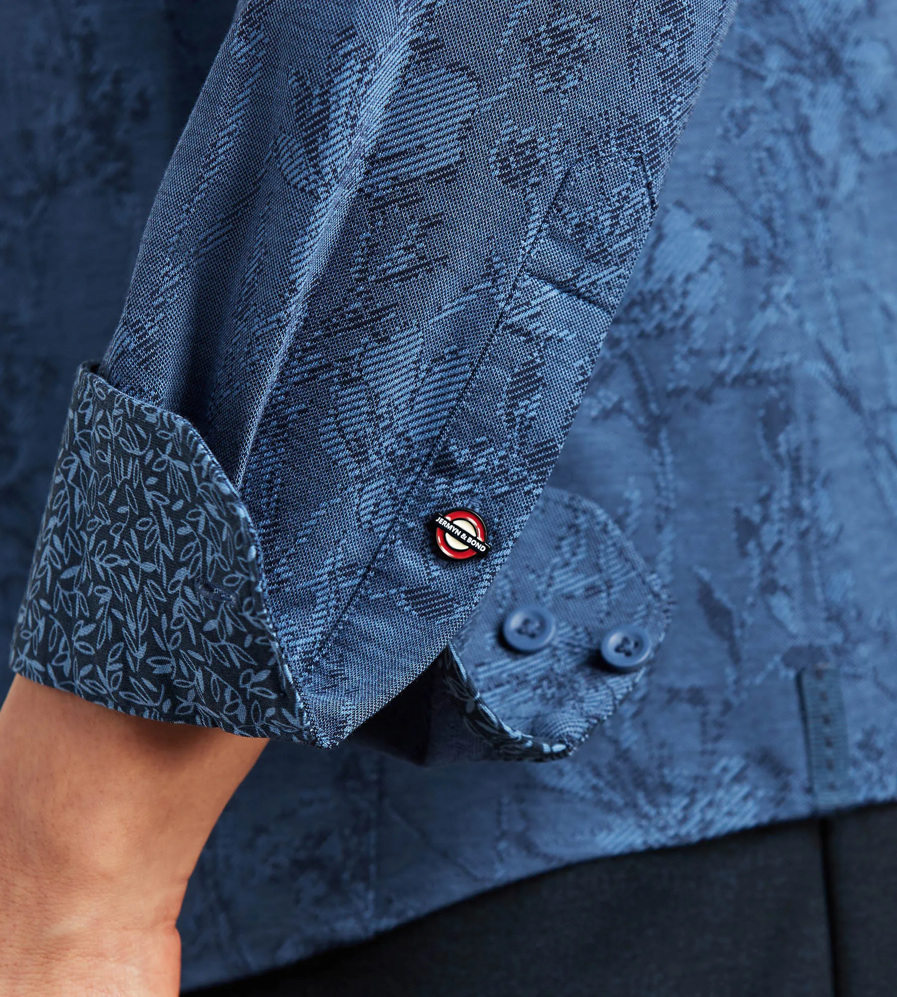 Long Sleeve Jacquard Stretch Casual Shirt sold by Tip Top product image thumbnail 4