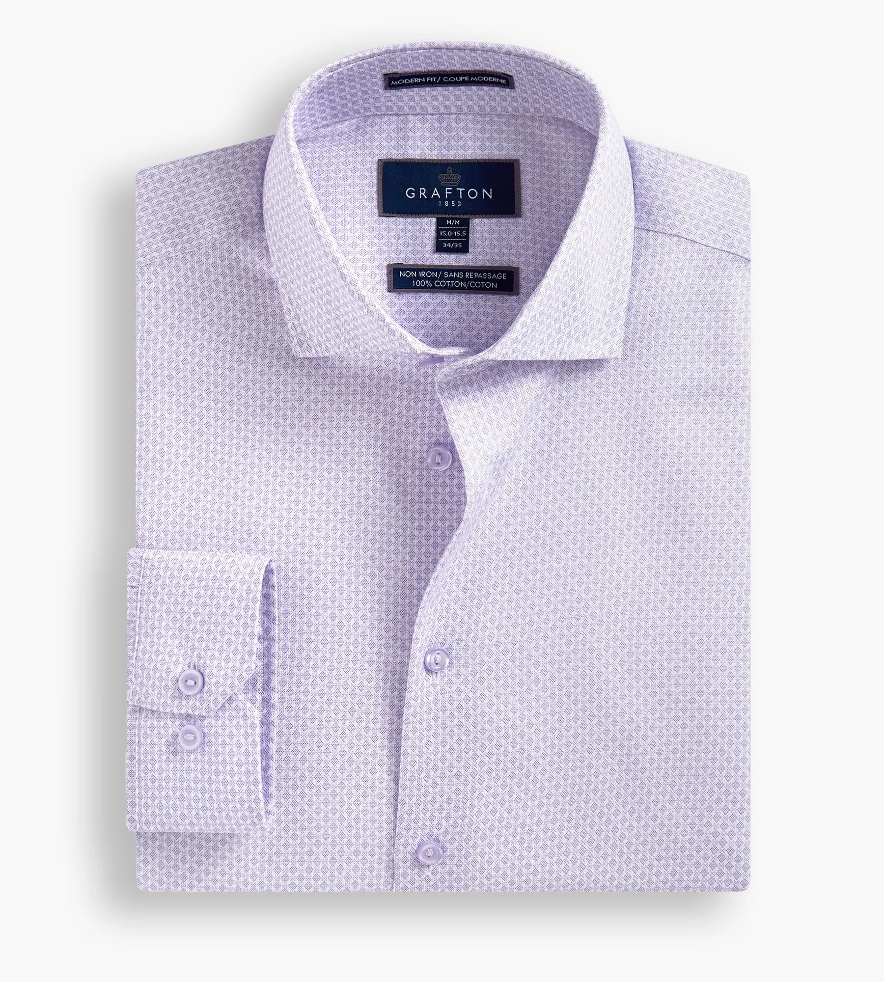 Modern Fit Geo Print Non-Iron Dress Shirt sold by Tip Top