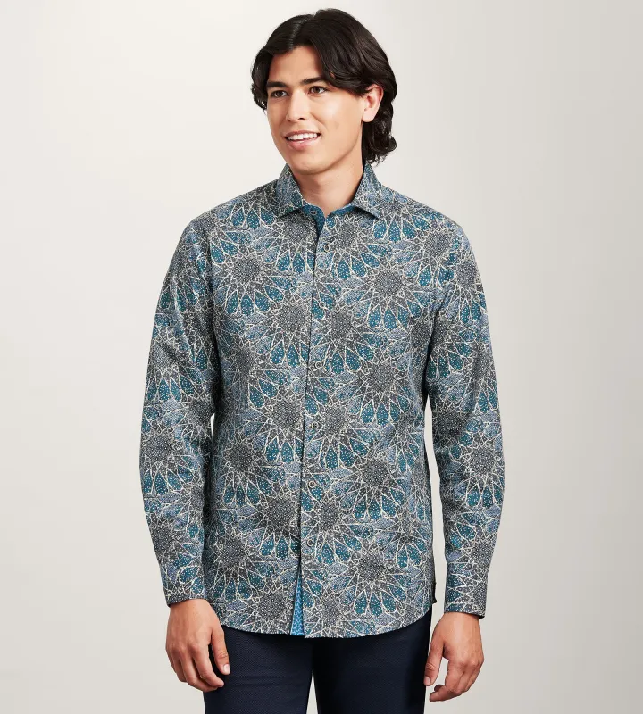 Long Sleeve Geo Print Casual Shirt sold by Tip Top