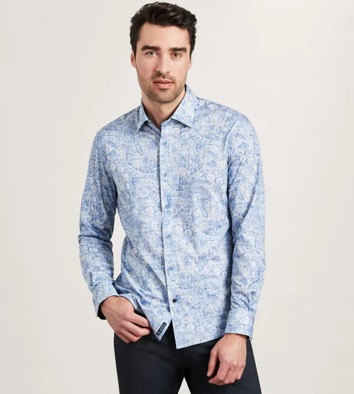Long Sleeve 360 Stretch Geo Print Casual Shirt sold by Tip Top
