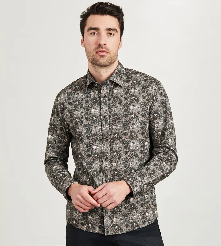 Long Sleeve 360 Stretch Geo Print Casual Shirt sold by Tip Top