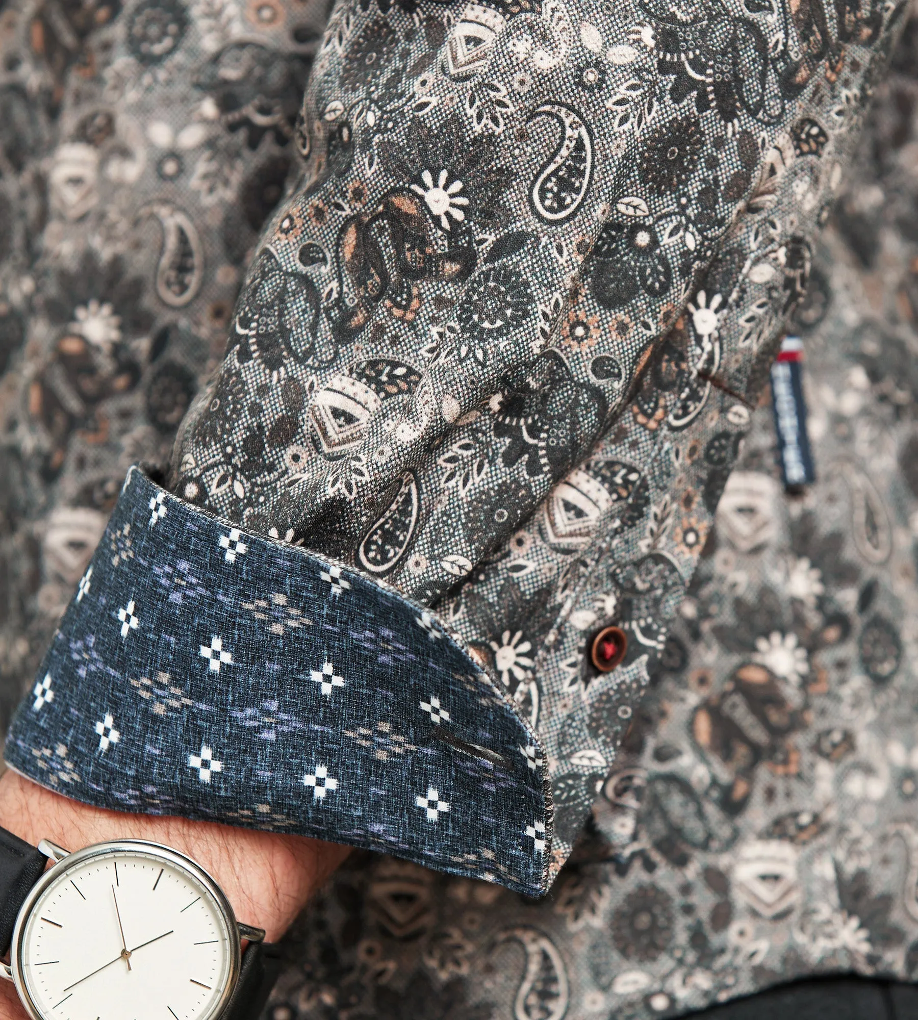 Long Sleeve 360 Stretch Geo Print Sport Shirt sold by Tip Top product image thumbnail 3