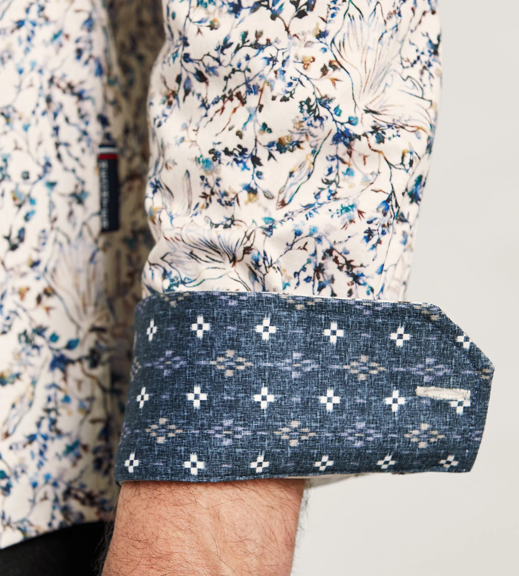 Long Sleeve 360 Stretch Geo Print Casual Shirt sold by Tip Top product image thumbnail 3