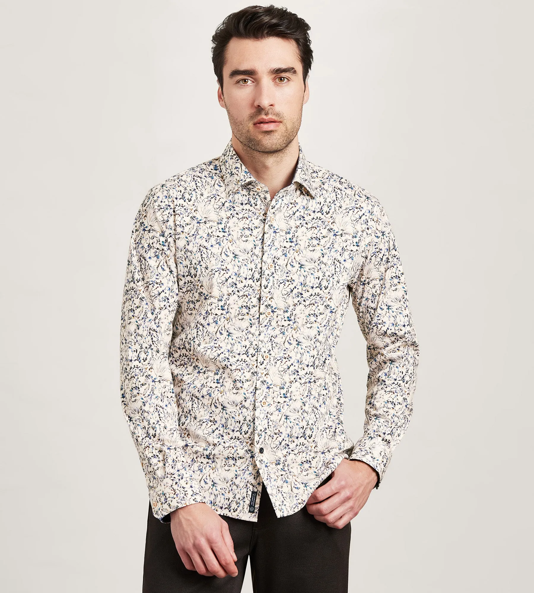 Long Sleeve 360 Stretch Geo Print Casual Shirt sold by Tip Top