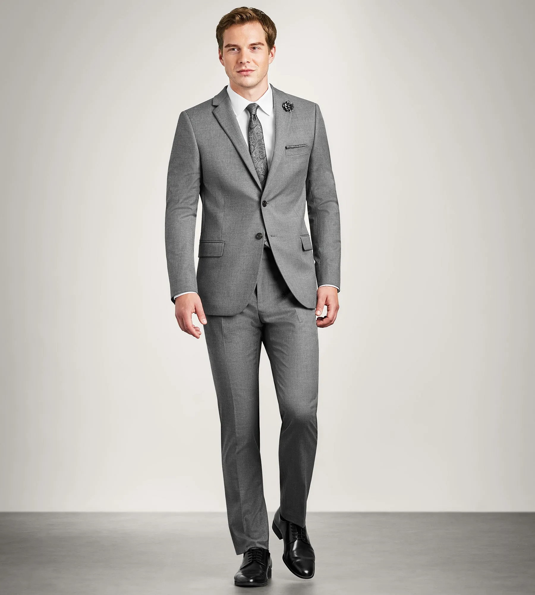 Modern Fit Grey Solid Suit Jacket sold by Tip Top product image thumbnail 3