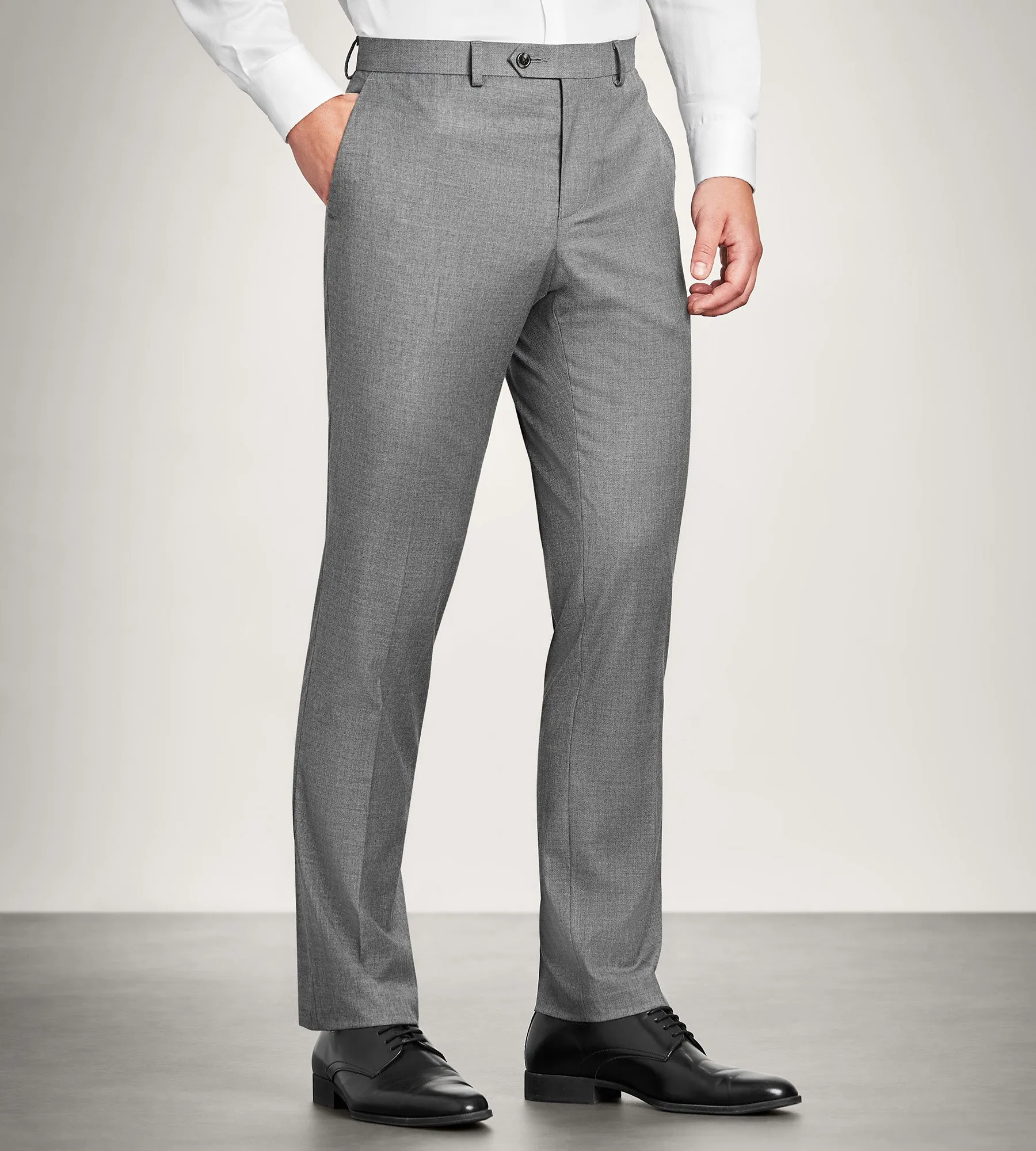 Slim Fit Grey Solid Suit Pant sold by Tip Top