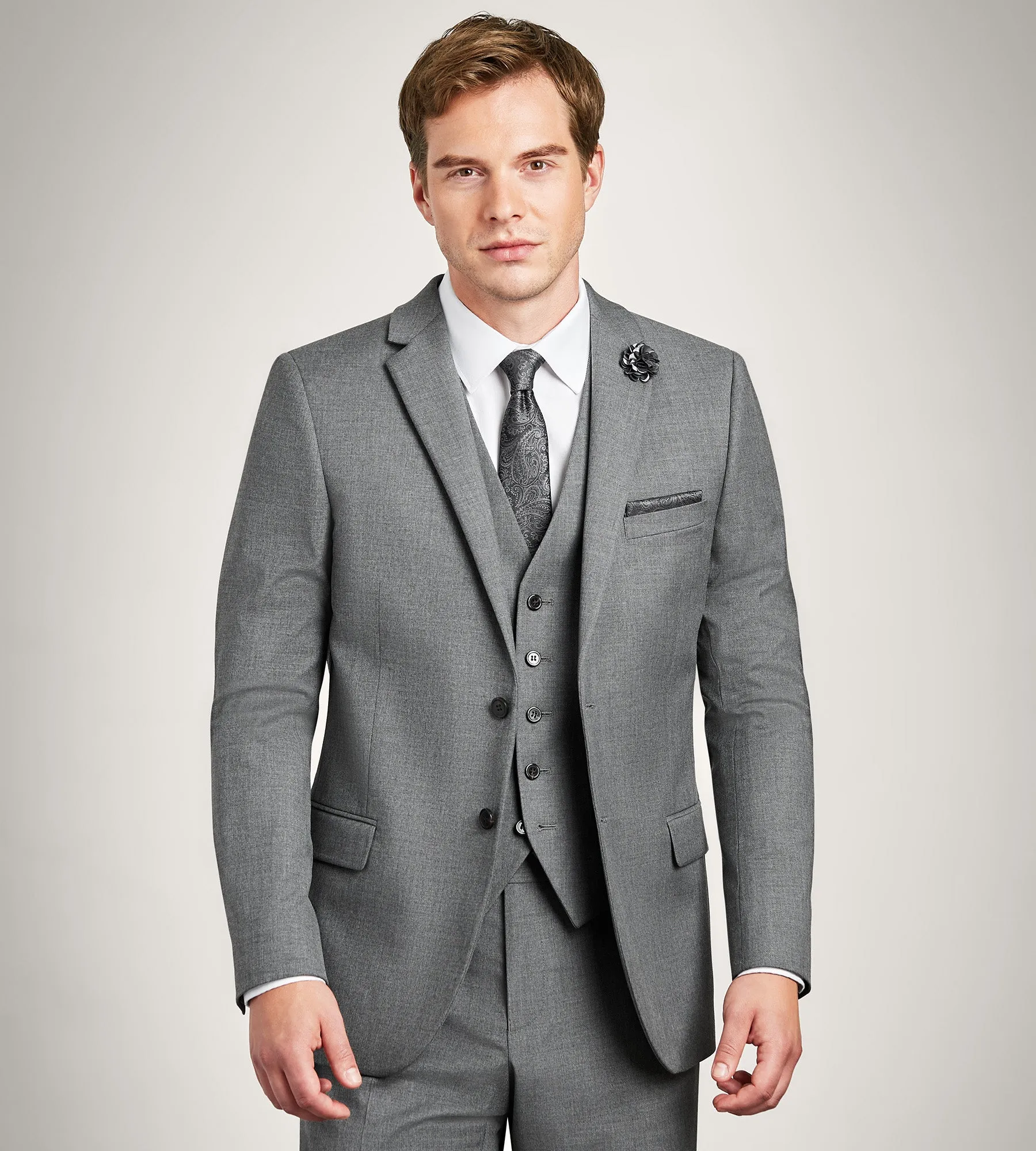 Grey Solid Suit Vest sold by Tip Top product image thumbnail 4
