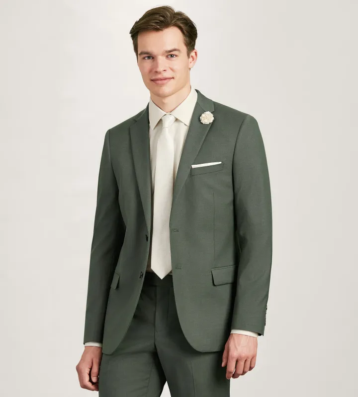 Slim Fit Olive Solid Suit sold by Tip Top