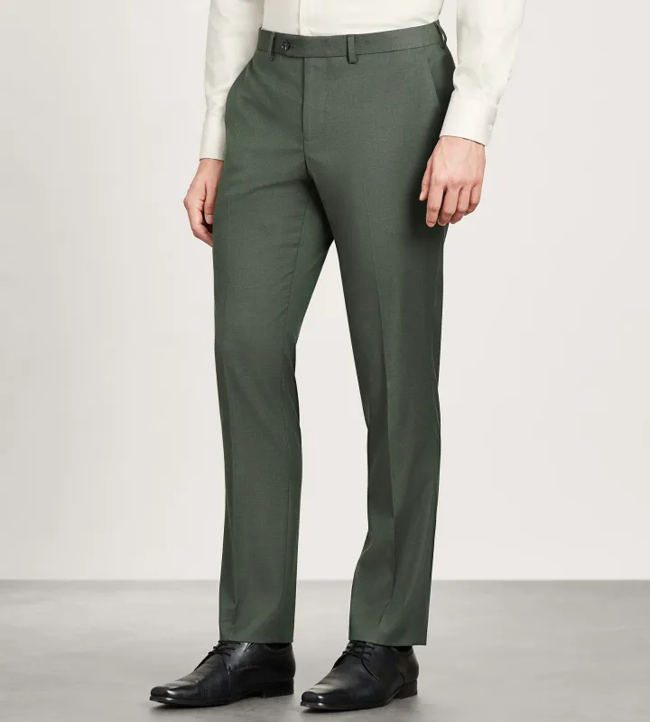 Slim Fit Olive Solid Suit Pants sold by Tip Top