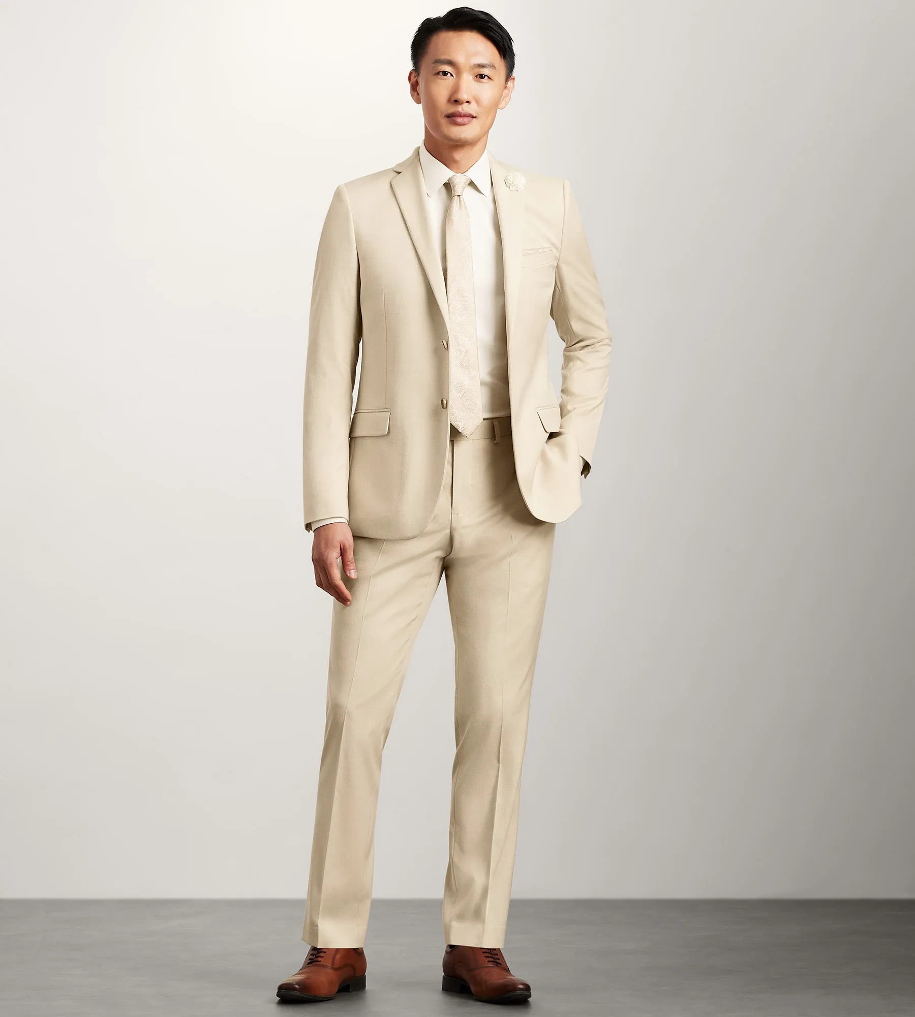 Slim Fit Wheat Solid Suit Jacket sold by Tip Top product image thumbnail 4