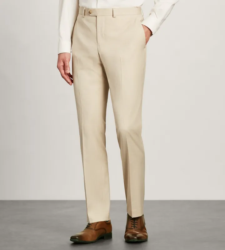 Slim Fit Wheat Solid Suit Pants sold by Tip Top