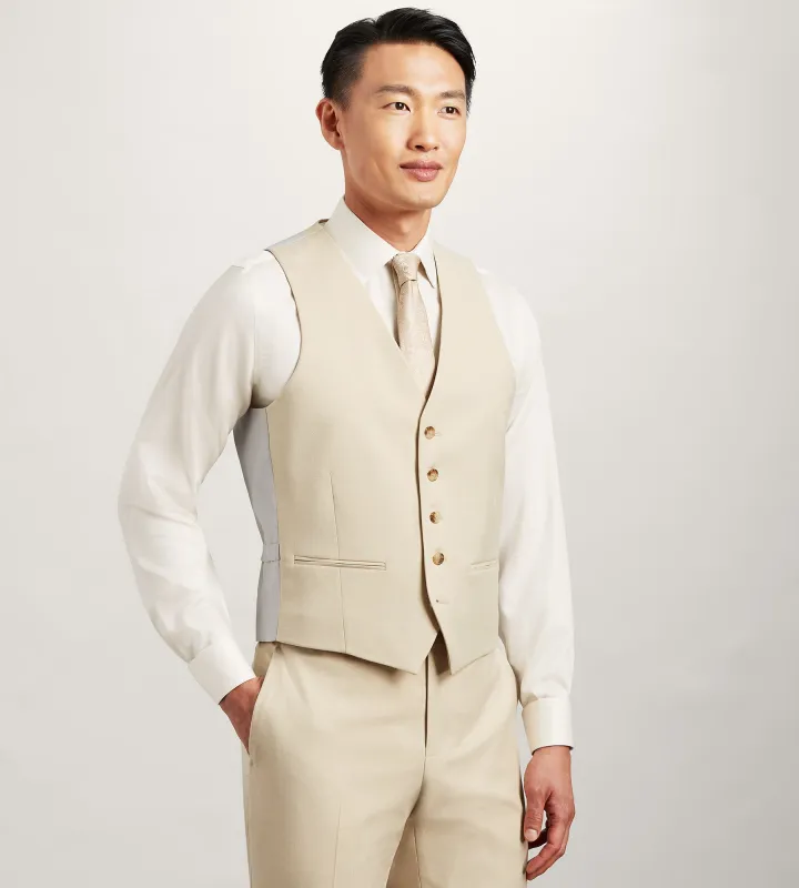 Wheat Solid Suit Vest sold by Tip Top