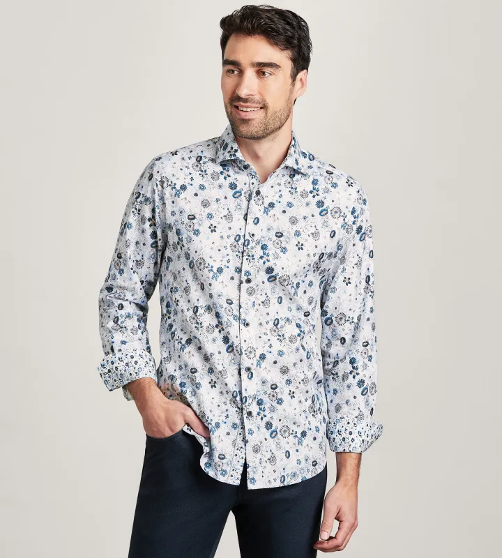 Long Sleeve Paisley Print Sport Shirt sold by Tip Top