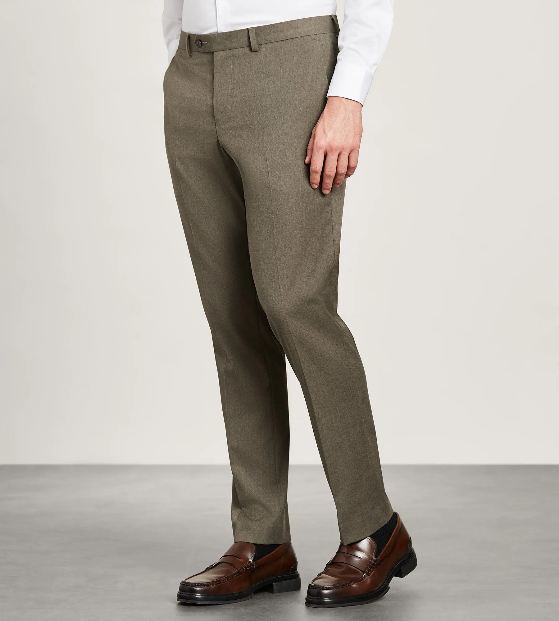 Slim Fit Brown Solid Suit Pants sold by Tip Top