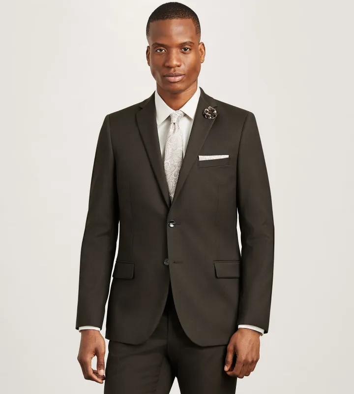 Modern Fit Dark Brown Solid Suit sold by Tip Top