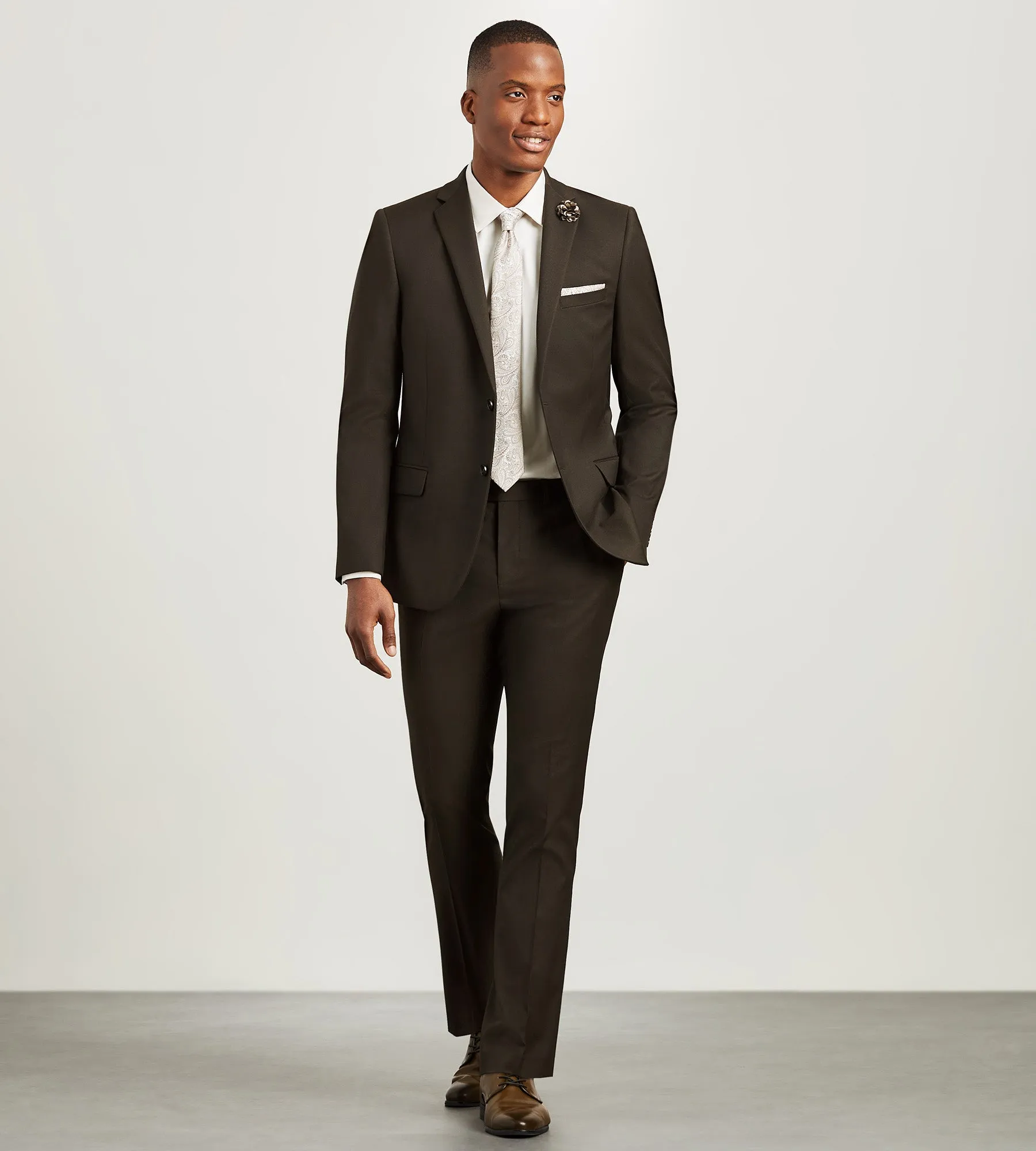Modern Fit Dark Brown Solid Suit Jacket sold by Tip Top product image thumbnail 3