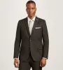Slim Fit Dark Brown Solid Suit sold by Tip Top