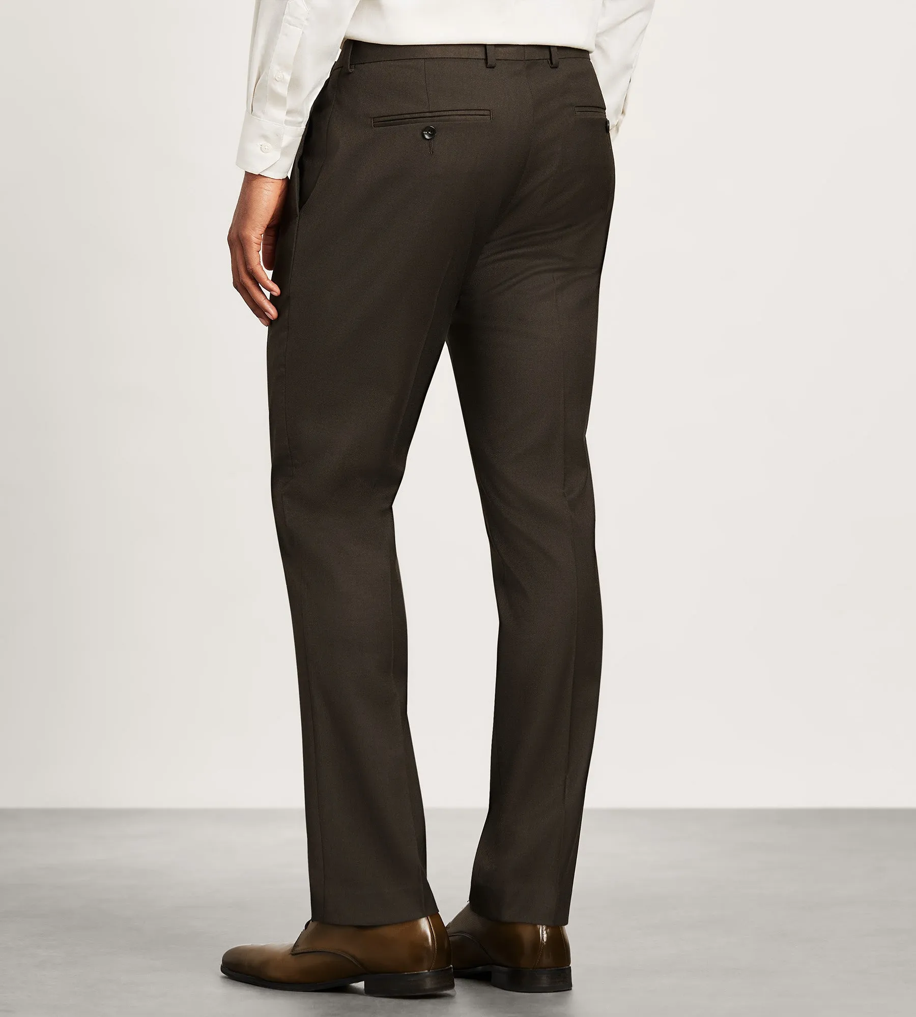 Slim Fit Dark Brown Solid Suit Pants sold by Tip Top product image thumbnail 3