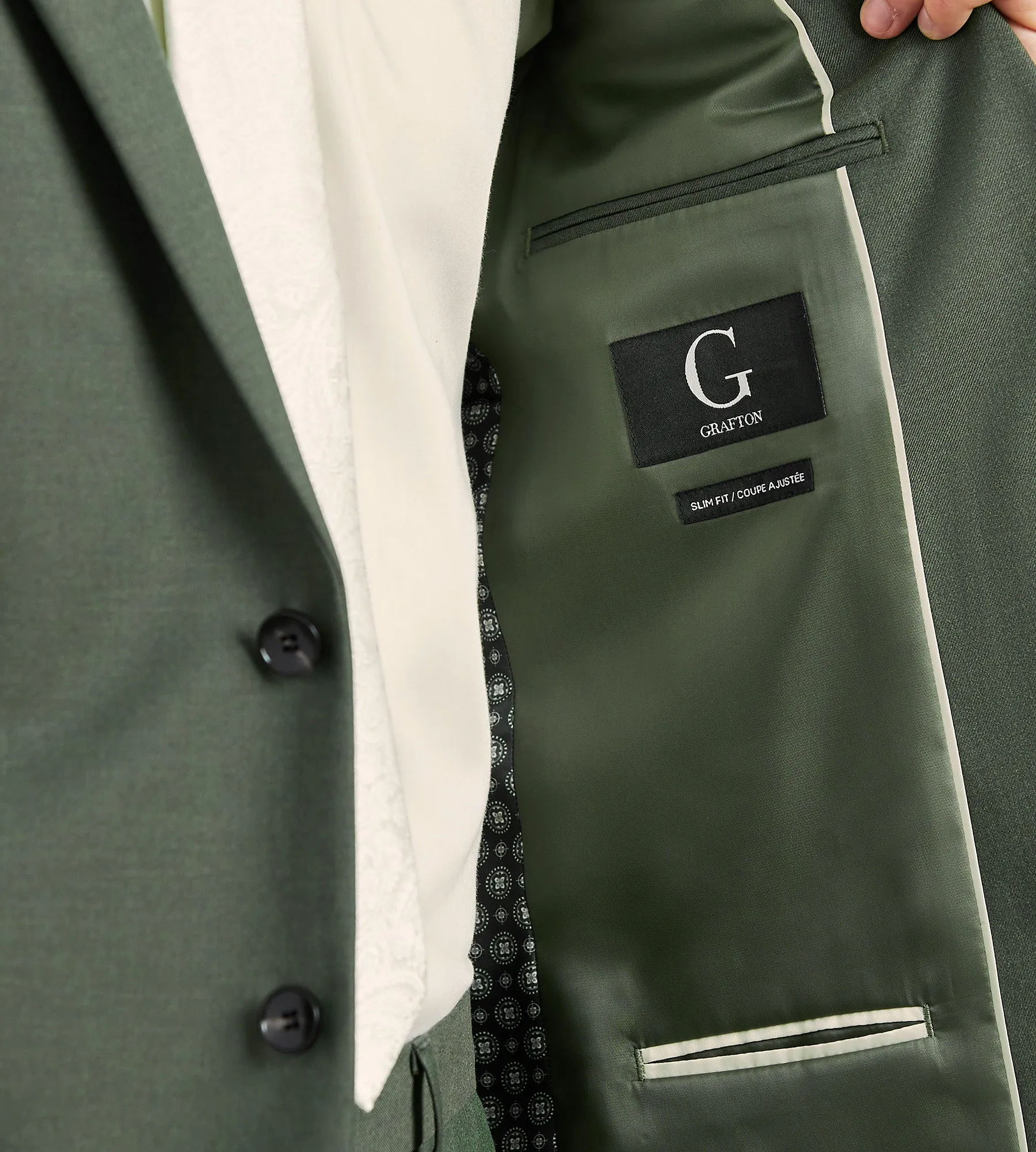 Modern Fit Olive Solid Suit Jacket sold by Tip Top product image thumbnail 4