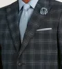 Modern Fit Navy Plaid Suit sold by Tip Top