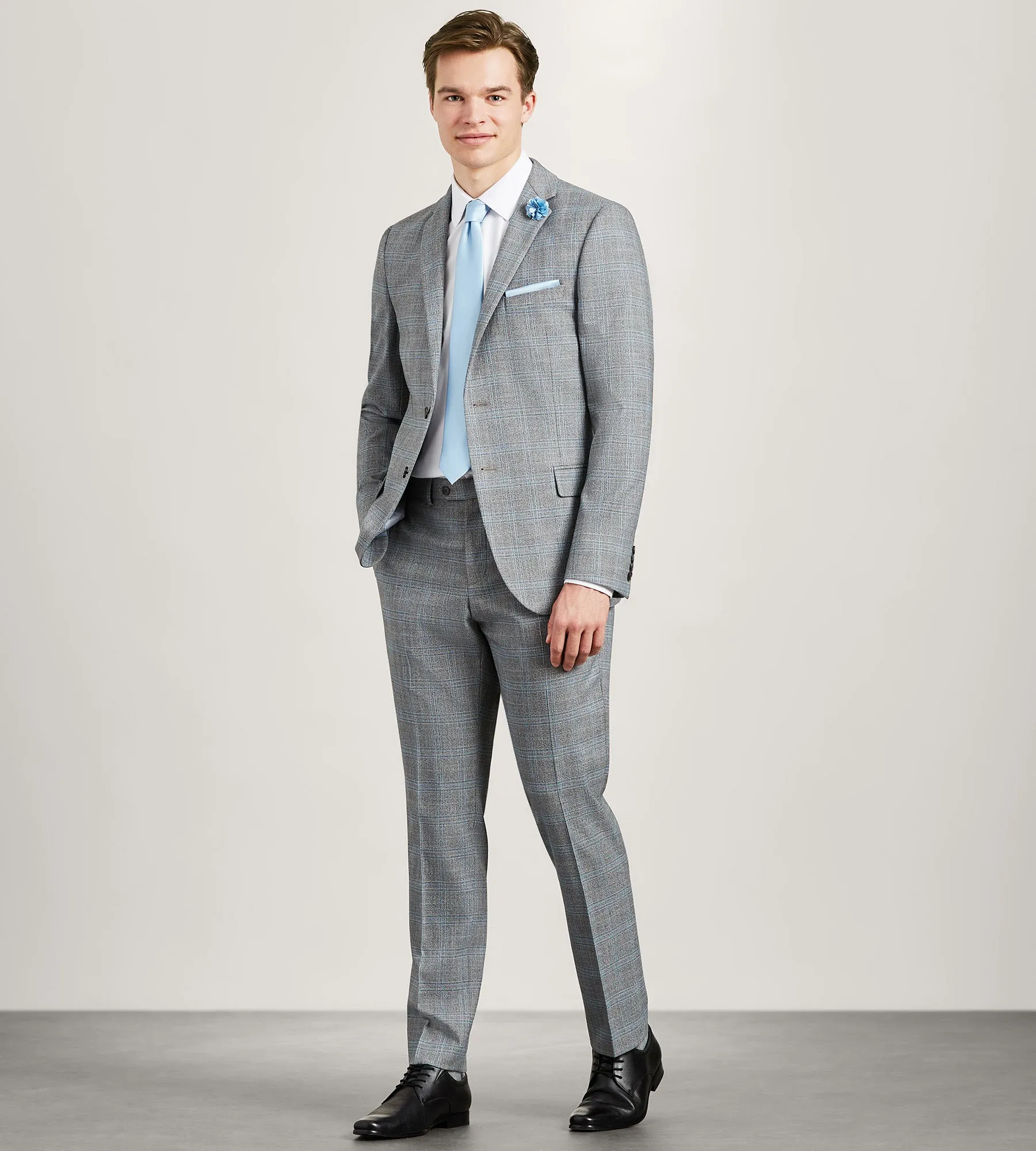 Slim Fit Grey Plaid Suit sold by Tip Top product image thumbnail 3