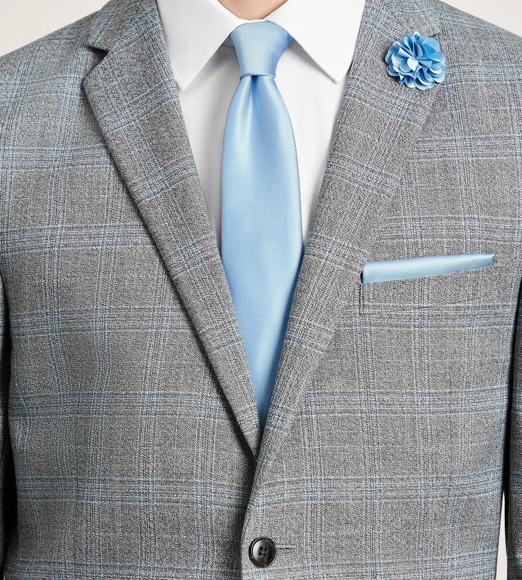 Slim Fit Grey Plaid Suit sold by Tip Top product image thumbnail 2