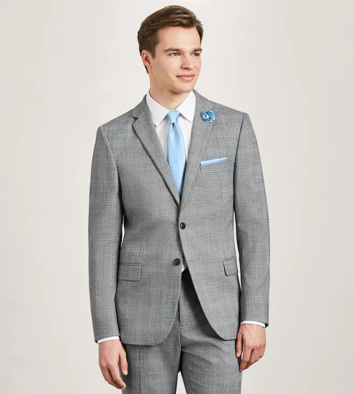 Slim Fit Grey Plaid Suit sold by Tip Top