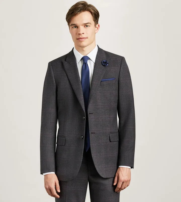 Modern Fit Burgundy Plaid Suit sold by Tip Top