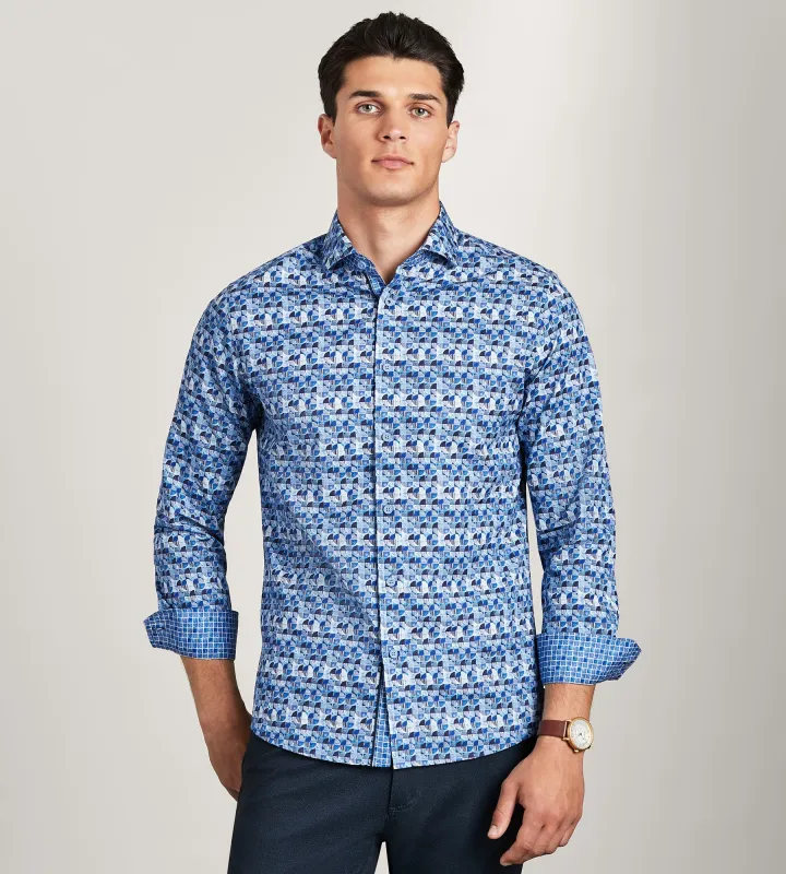Long Sleeve Geo Print Casual Shirt sold by Tip Top
