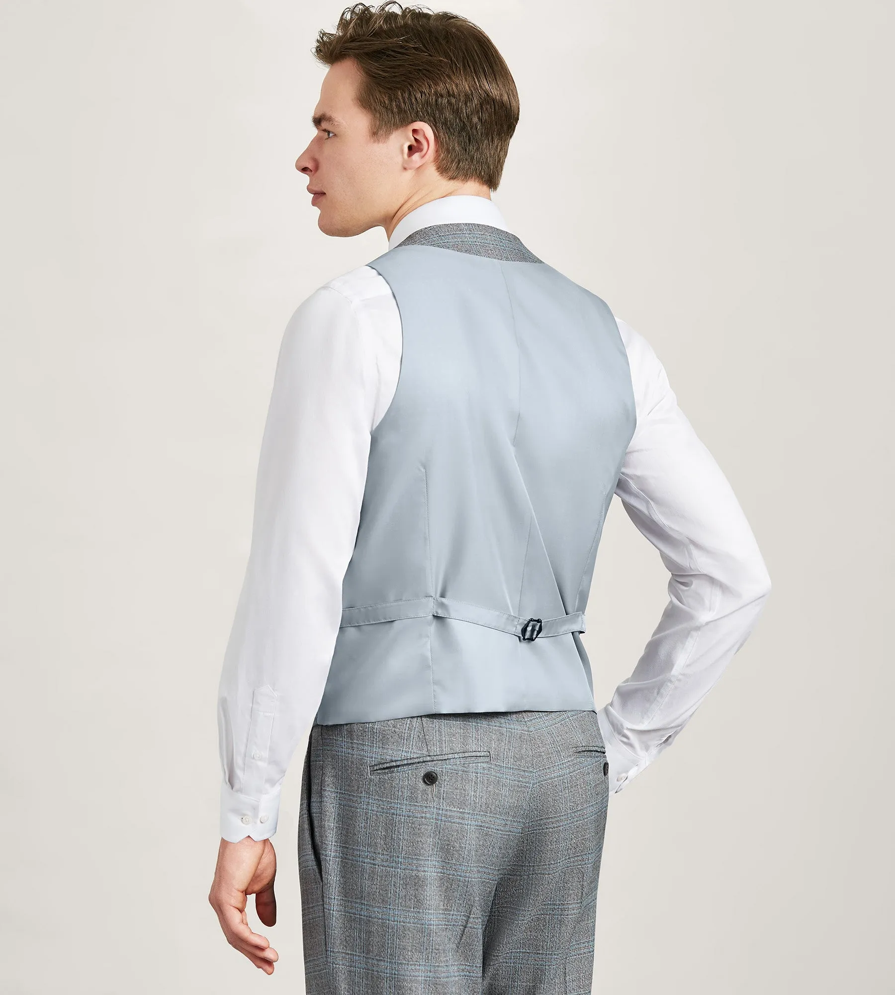 Grey Plaid Suit Vest sold by Tip Top product image thumbnail 3