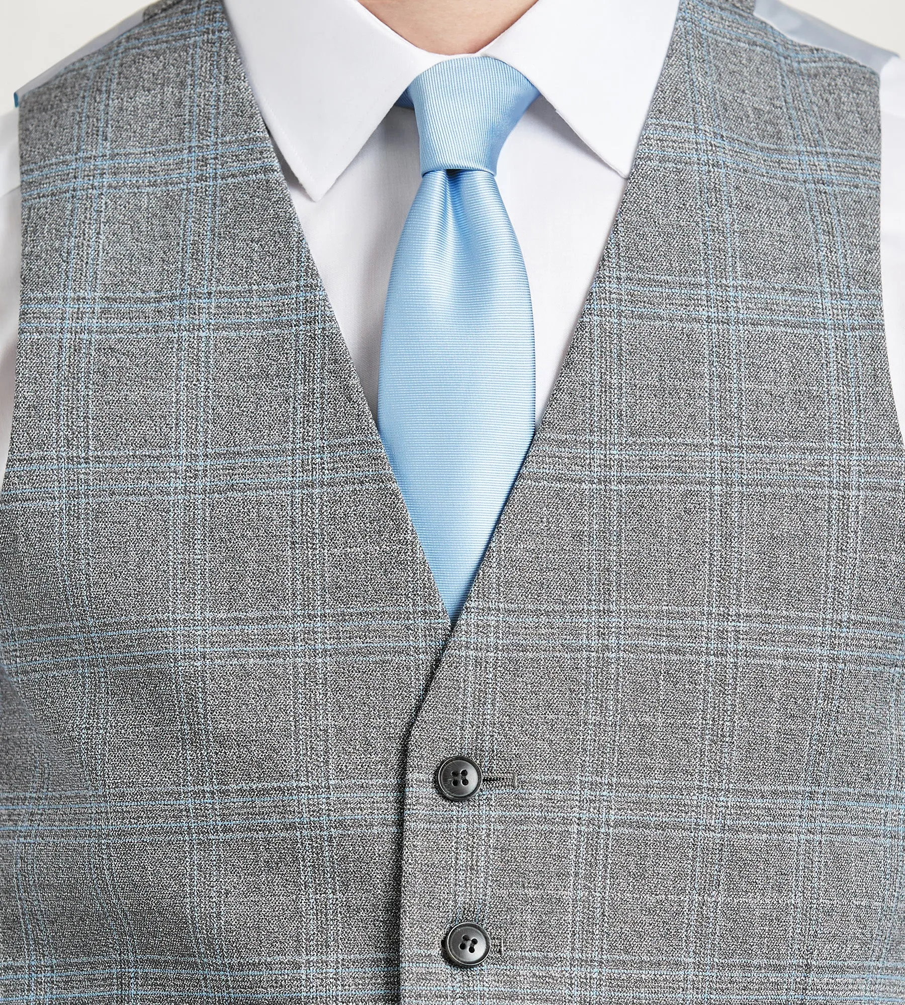 Grey Plaid Suit Vest sold by Tip Top product image thumbnail 2