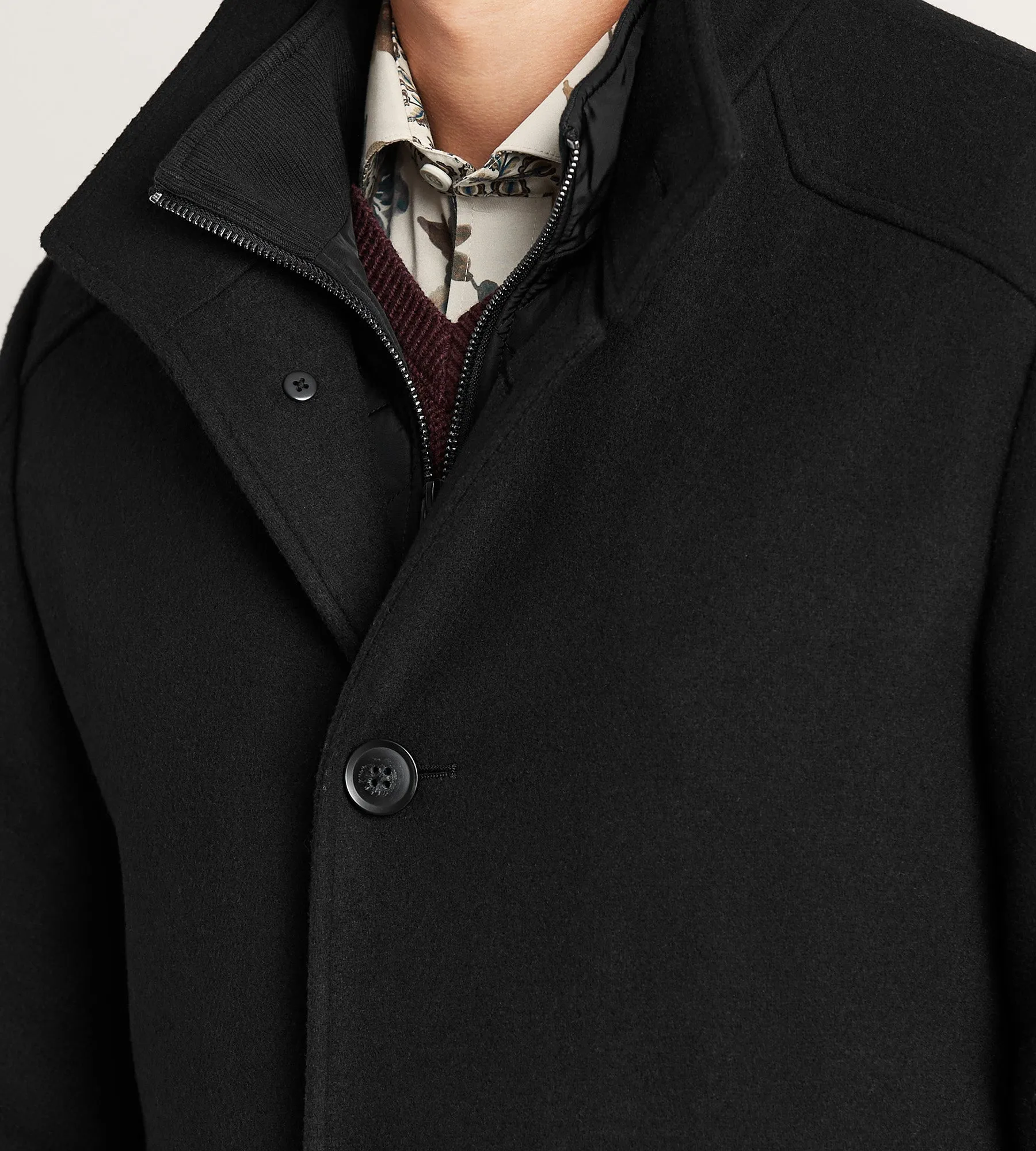 Slim Fit Funnel Collar Wool Coat sold by Tip Top product image thumbnail 2