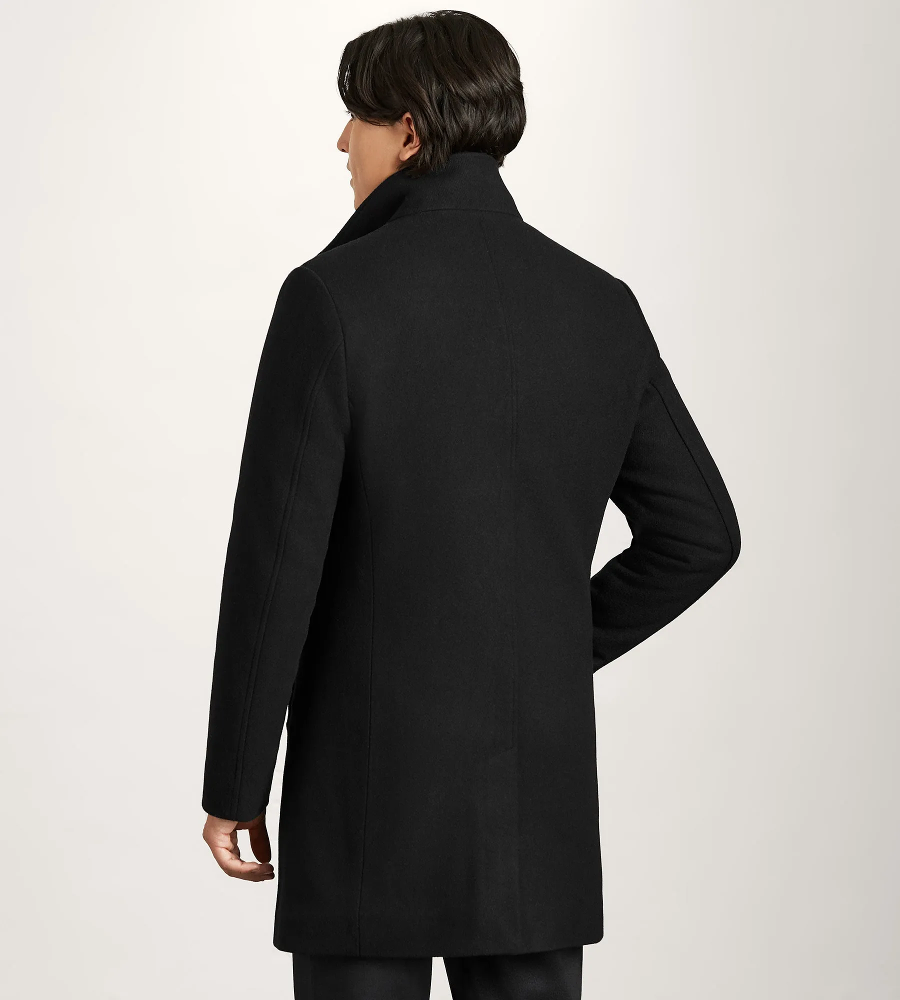 Slim Fit Funnel Collar Wool Coat sold by Tip Top product image thumbnail 3