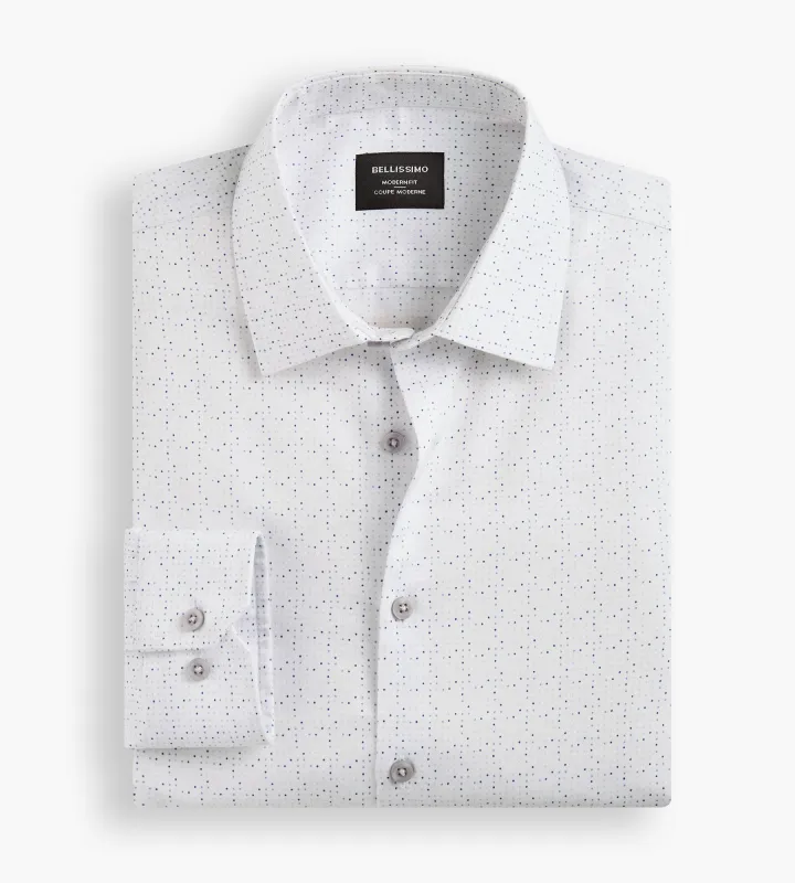 Modern Fit Non- Iron Printed Sateen Dress Shirt sold by Tip Top