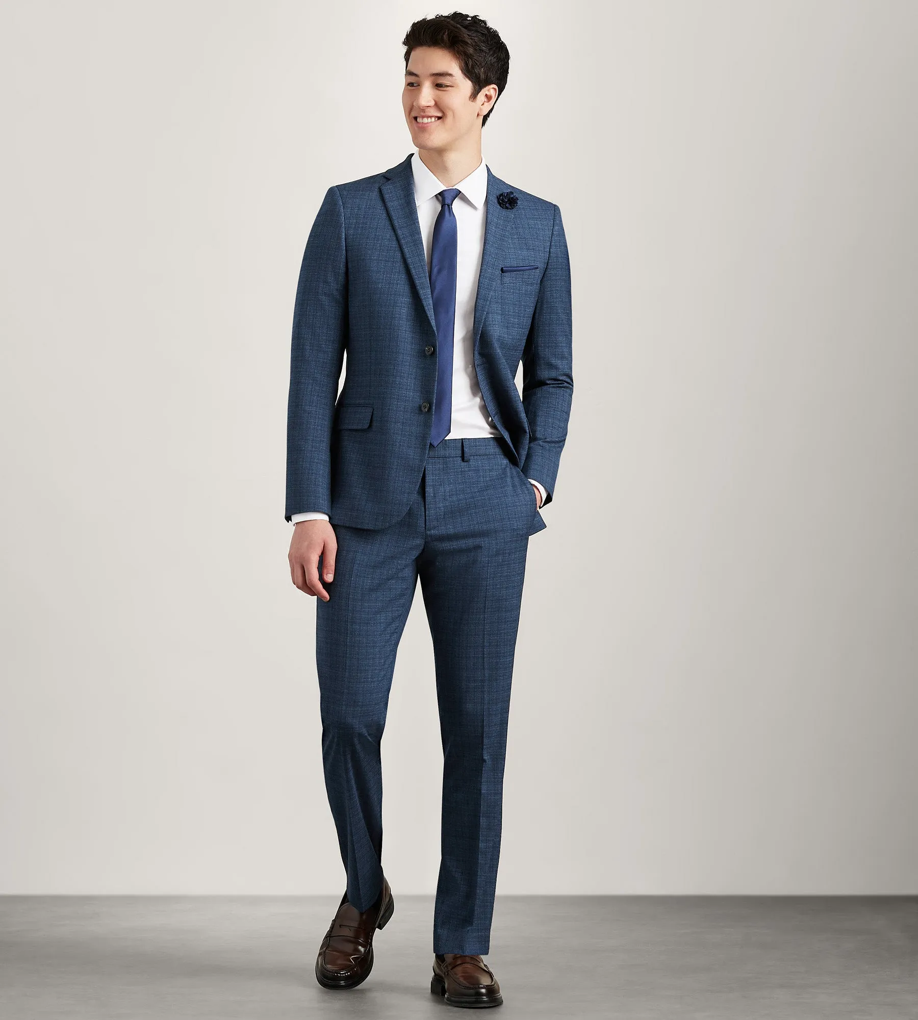 Slim Fit Blue Check Suit Jacket sold by Tip Top product image thumbnail 3