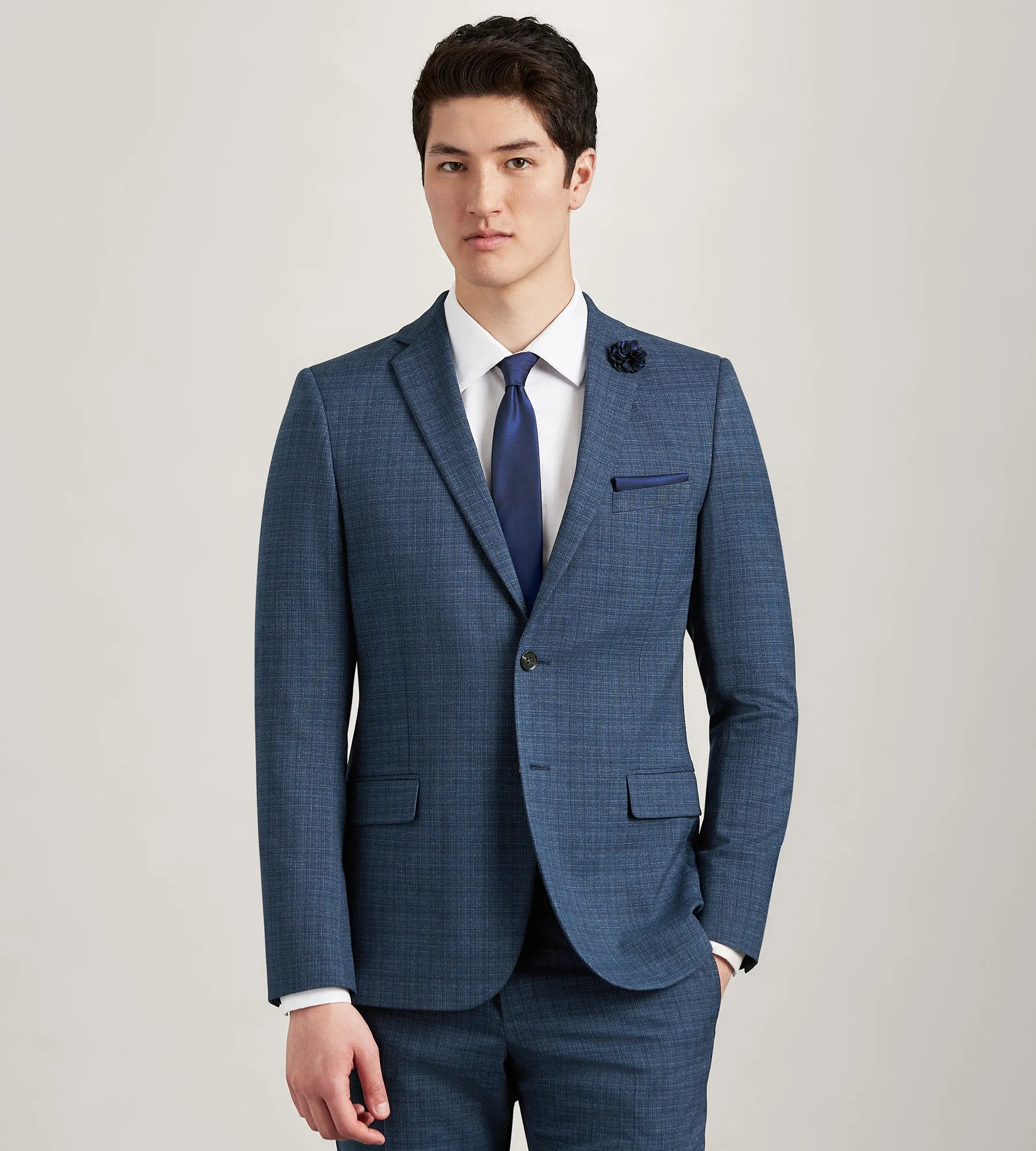 Slim Fit Blue Check Suit Jacket sold by Tip Top