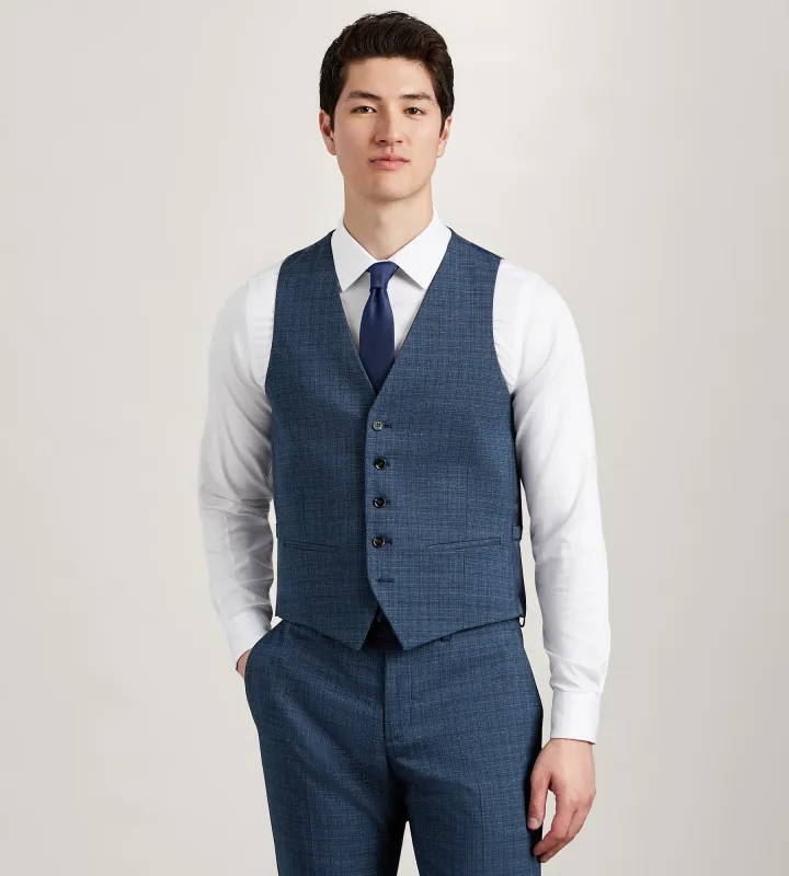 Blue Check Suit Vest sold by Tip Top
