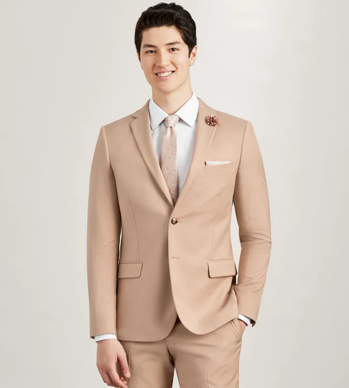 Slim Fit Blush Solid Suit Jacket sold by Tip Top