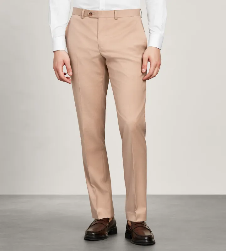 Slim Fit Blush Solid Suit Pants sold by Tip Top