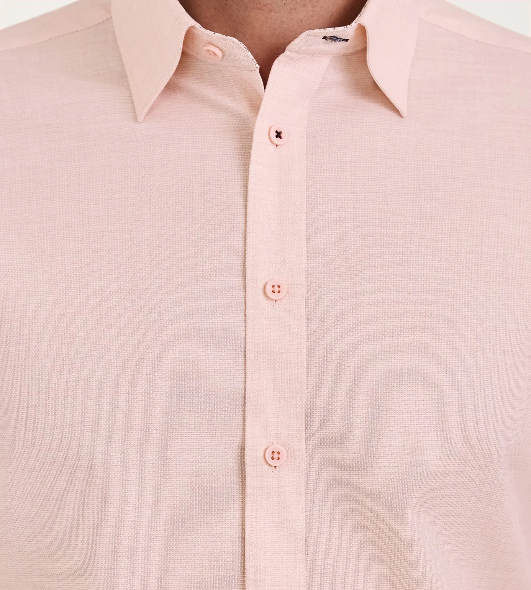Modern Fit Short Sleeve Textured Linen-Like Solid Sport shirt sold by Tip Top product image thumbnail 2