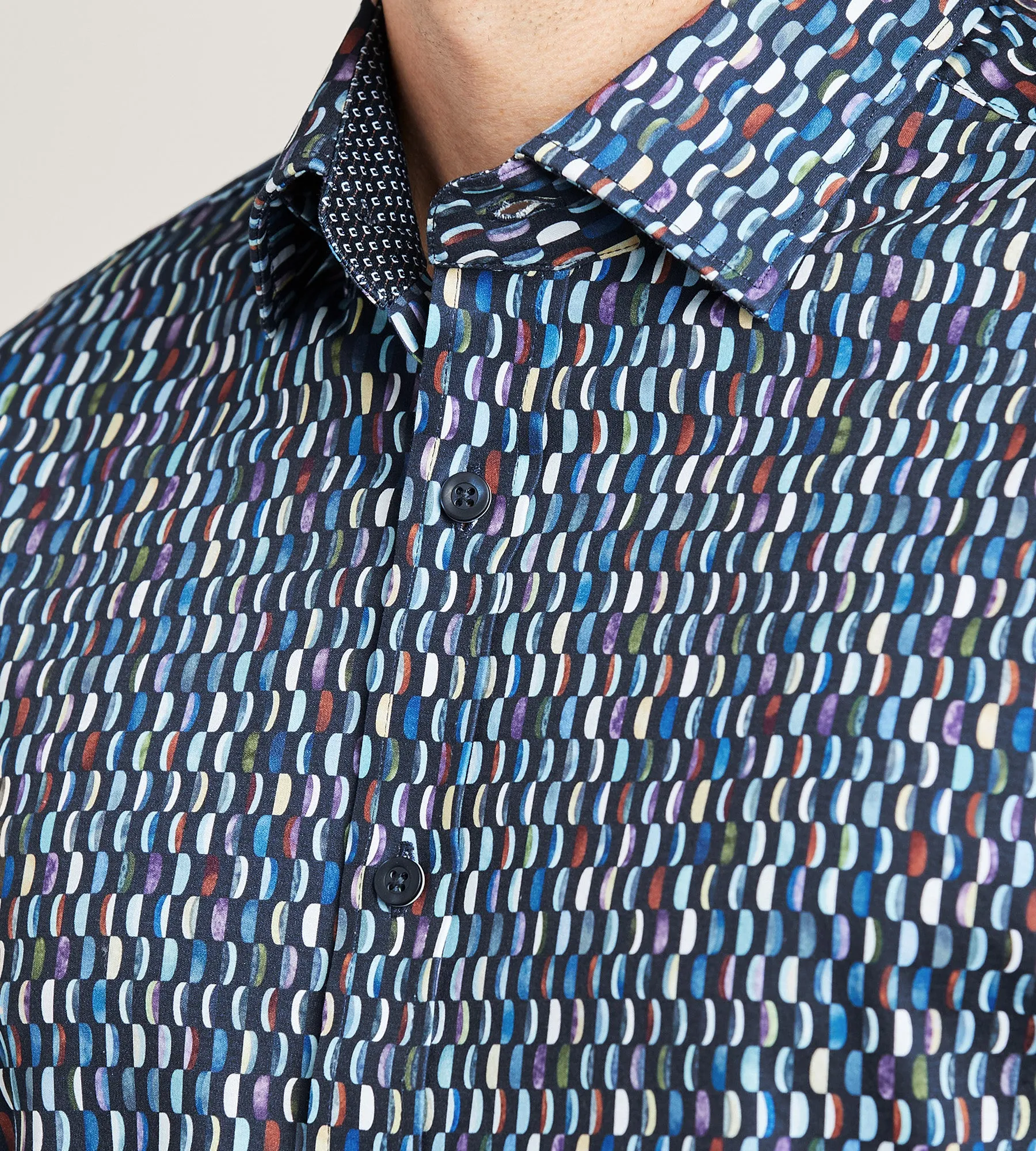 Long Sleeve 360 Stretch Printed Casual Shirt sold by Tip Top product image thumbnail 2