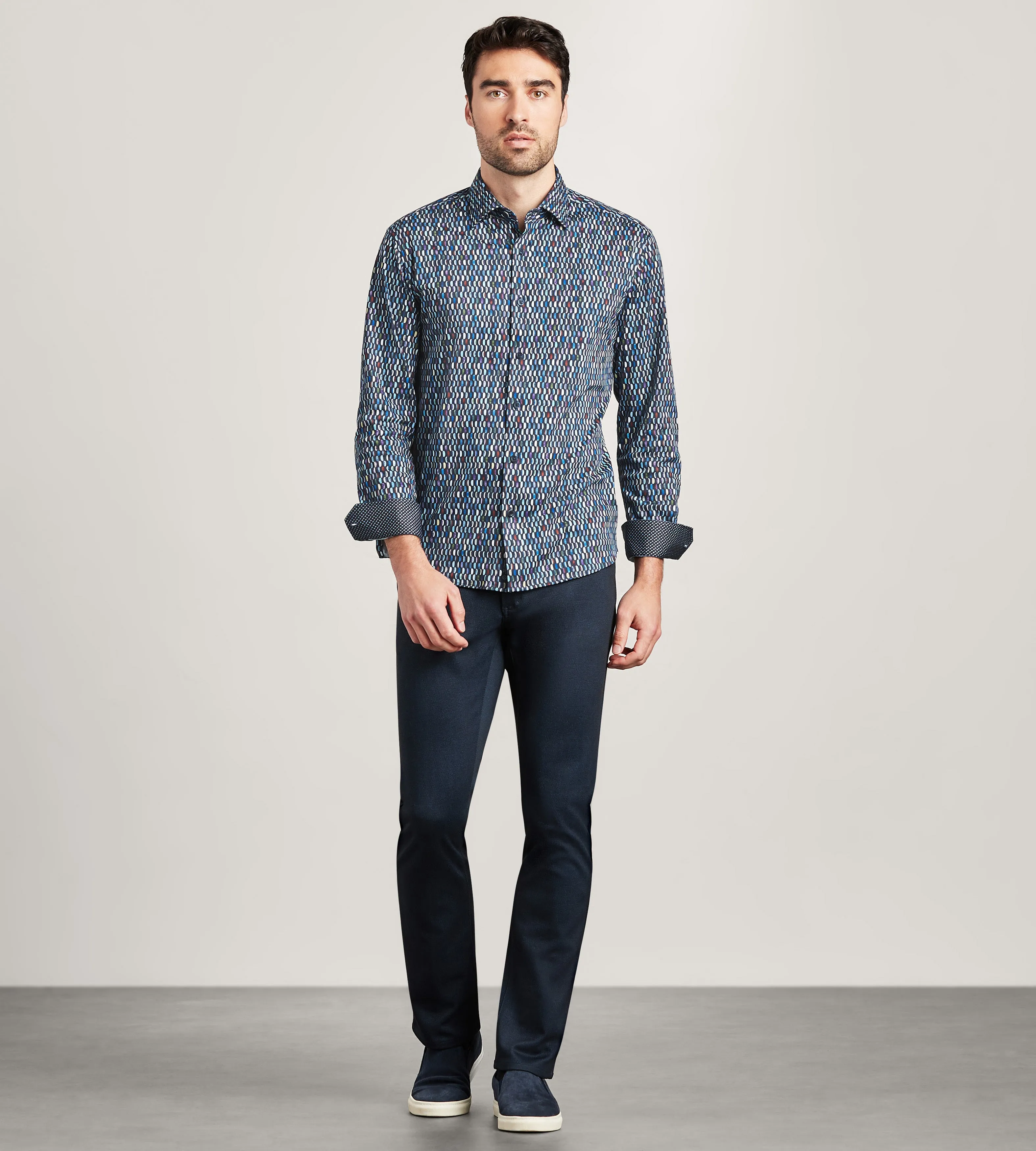 Long Sleeve 360 Stretch Printed Casual Shirt sold by Tip Top product image thumbnail 4