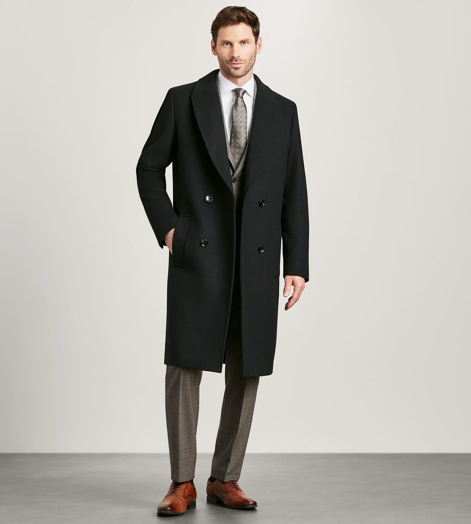 Modern Fit Double Breasted Long Top Coat sold by Tip Top product image thumbnail 4