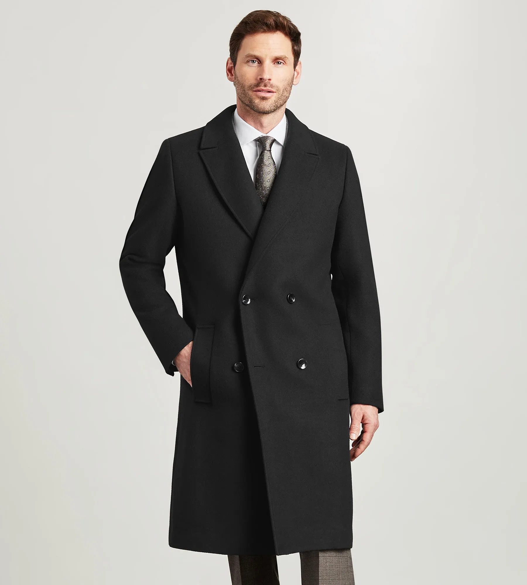 Modern Fit Double Breasted Long Top Coat sold by Tip Top