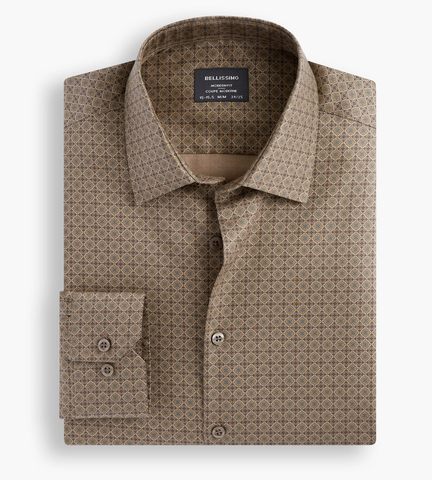 Slim Fit Non- Iron Printed Sateen Dress Shirt sold by Tip Top