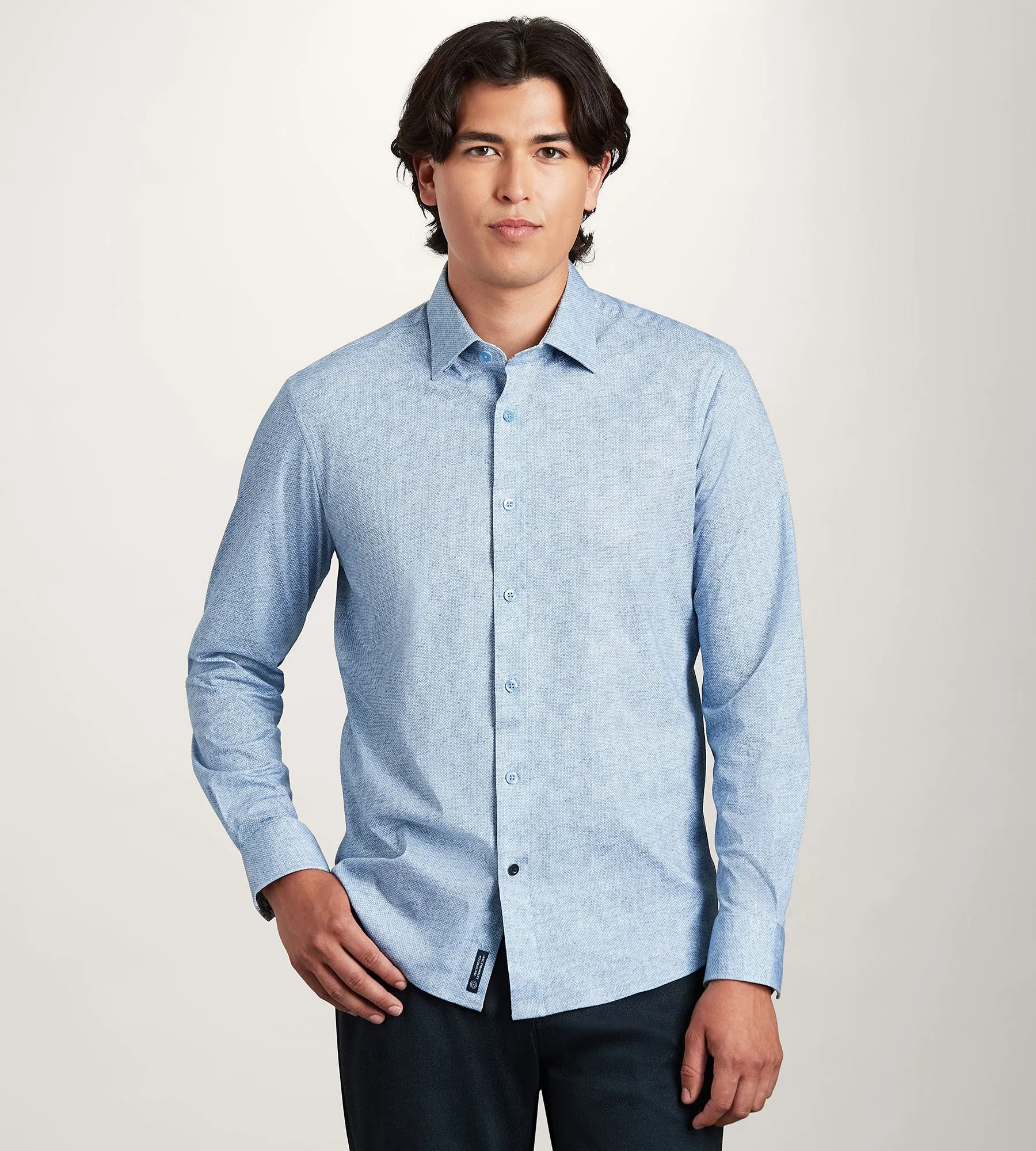 Long Sleeve 360 Stretch Jacquard Casual Shirt sold by Tip Top