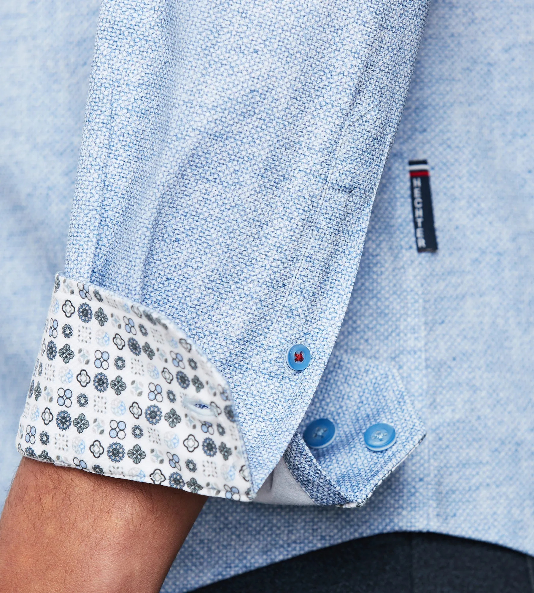 Long Sleeve 360 Stretch Jacquard Casual Shirt sold by Tip Top product image thumbnail 3