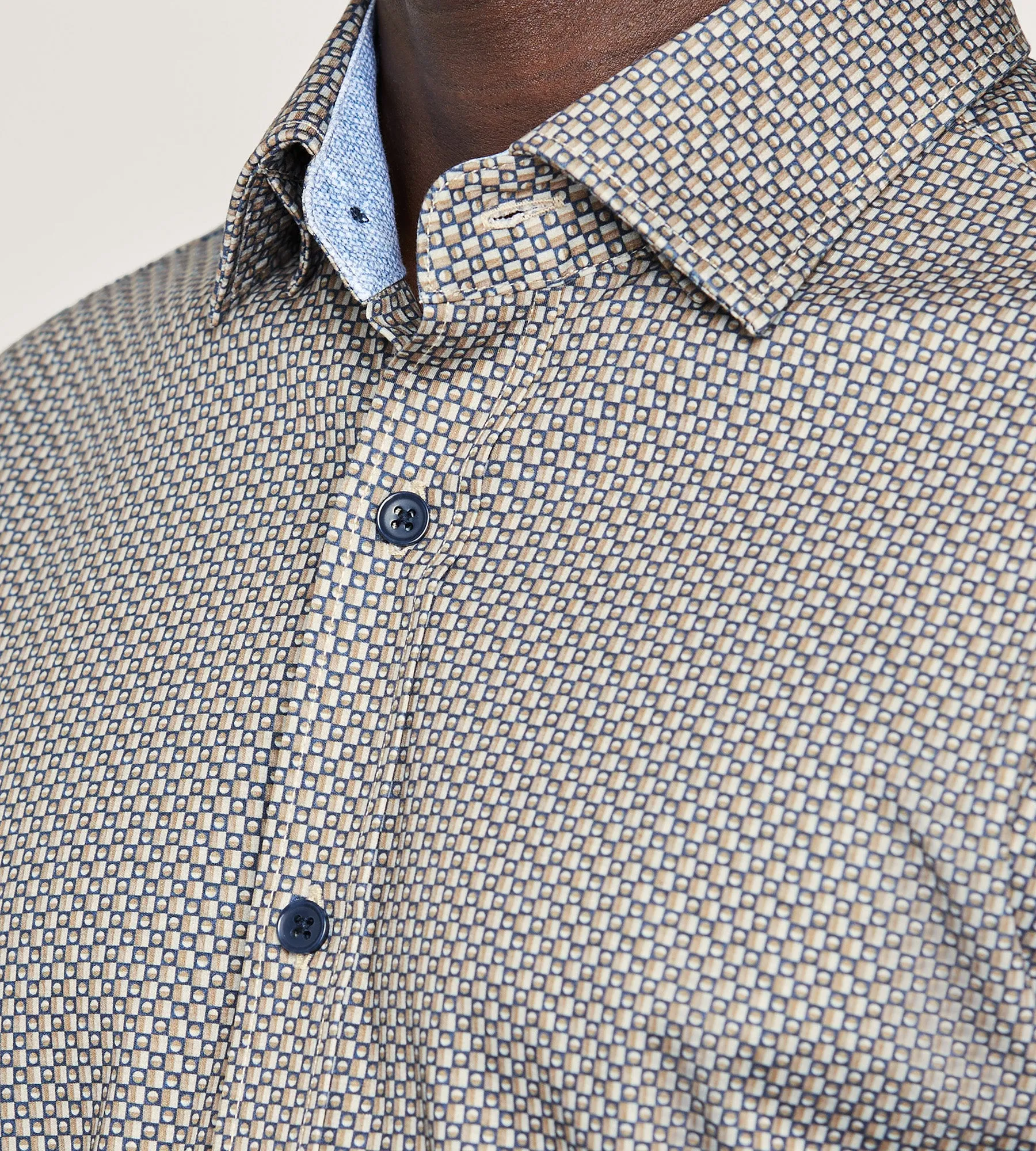 Long Sleeve 360 Stretch Geo Print Casual Shirt sold by Tip Top product image thumbnail 2